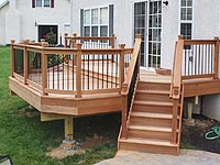 Montgomeryville PA ideck builders - Custom mahogany stairs
