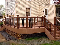 Composite Deck with Lattice Skirting for Storage